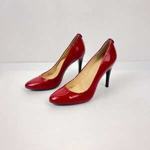 Sz 8.5 Calvin Klein Whinnie Crimson Red‎ Patent Leather Stiletto Pumps Heels